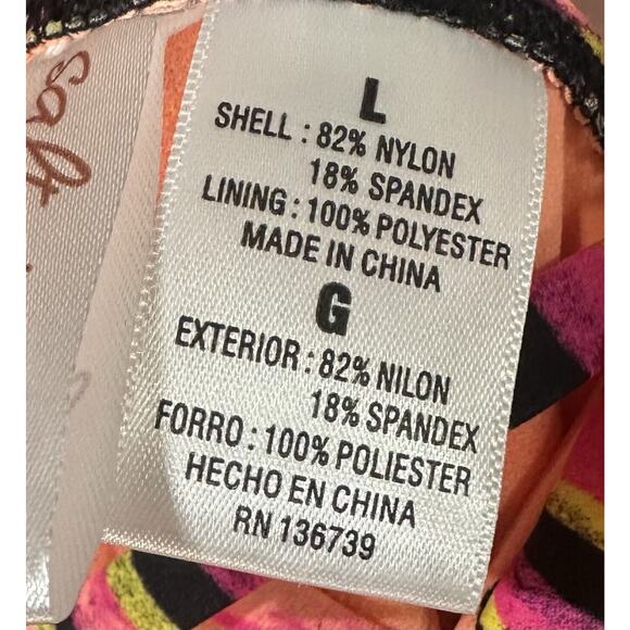 SALT+COVE Mane Event Lattice Front One PC Swimsuit Size L Pink - Picture 3 of 3